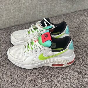 Nike Air Max White with Green and Red Accents